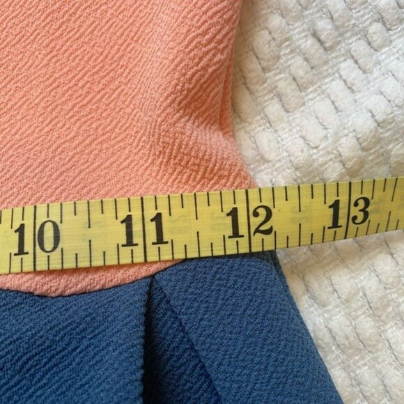 LulaRoe Two-Tone Fit & Flare Amelia Midi Dress Size XXS Light Peach & Slate Blue - Picture 7 of 8